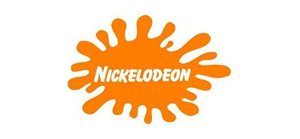 A logo of nickelodeon with an orange splash.