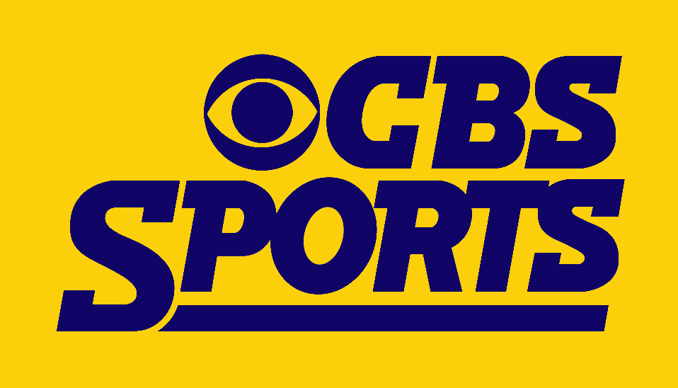 A yellow background with the cbs sports logo.