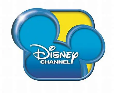 A blue and yellow logo for disney channel.