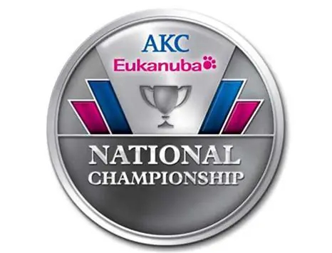 A silver medal with the words " akc eukanuba national championship ".