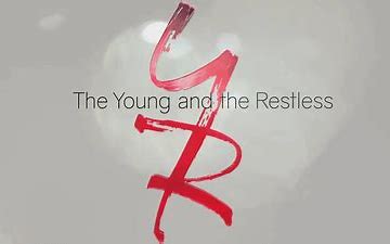 A red and white logo with the words " the young and the restless ".